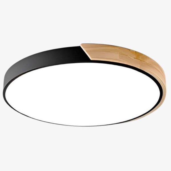 Nordic Macaron Runde Deckenlampe Holz LED Ø30 cm