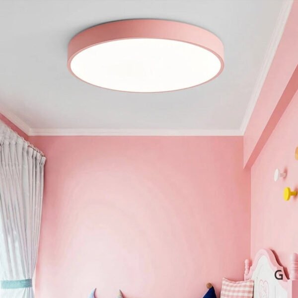 Nordic Macaron Runde Deckenlampe Holz LED Ø30 cm - Image 5