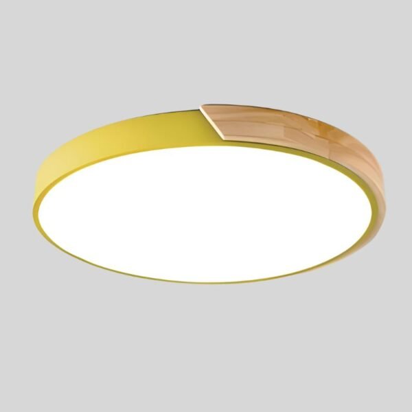 Nordic Macaron Runde Deckenlampe Holz LED Ø30 cm - Image 15