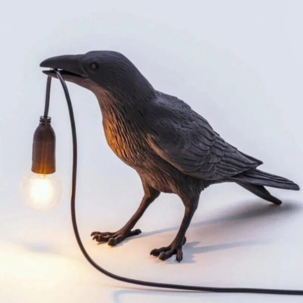 Kreative Krähen Wandleuchte von NovaLights in Schwarz-Weiß - Image 9