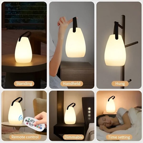 LumiGlow Tischlampe – Kabellos, Wasserdicht, Farbwechsel LED - Image 5